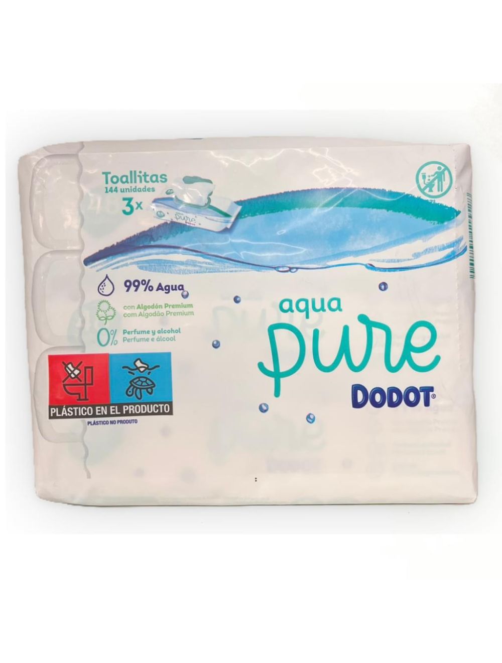 Dodot Aqua Pure Toallitas, 3 paquetes - 144 toallitas - INCI Beauty