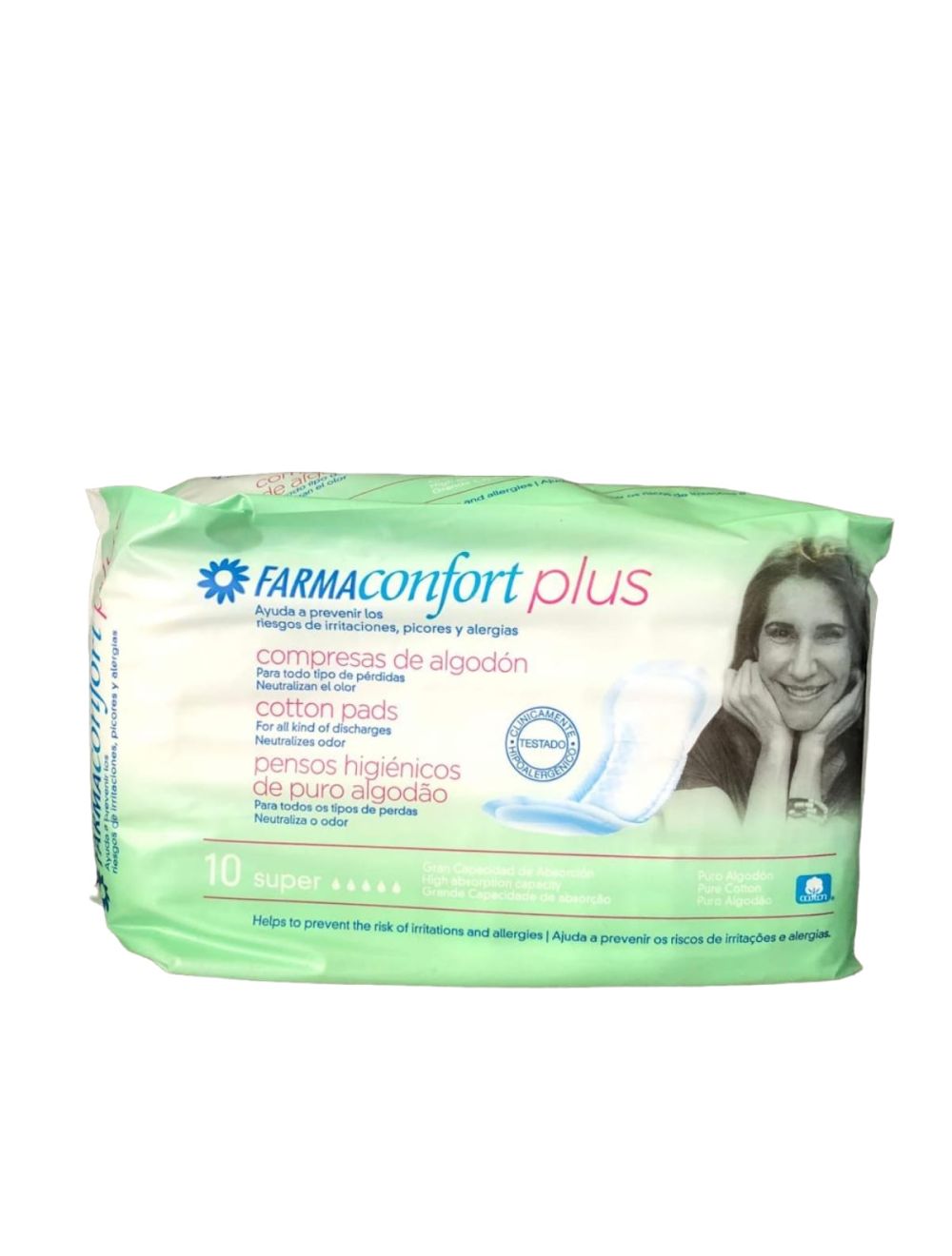 FARMACONFORT PLUS COMPRESAS SUPER ALGODÓN 10UND