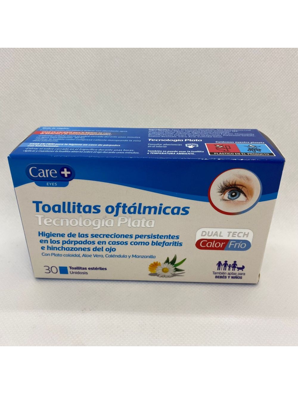 CARE+ TOALLITAS OFTALMICAS TECNOLOGIA PLATA 30UND